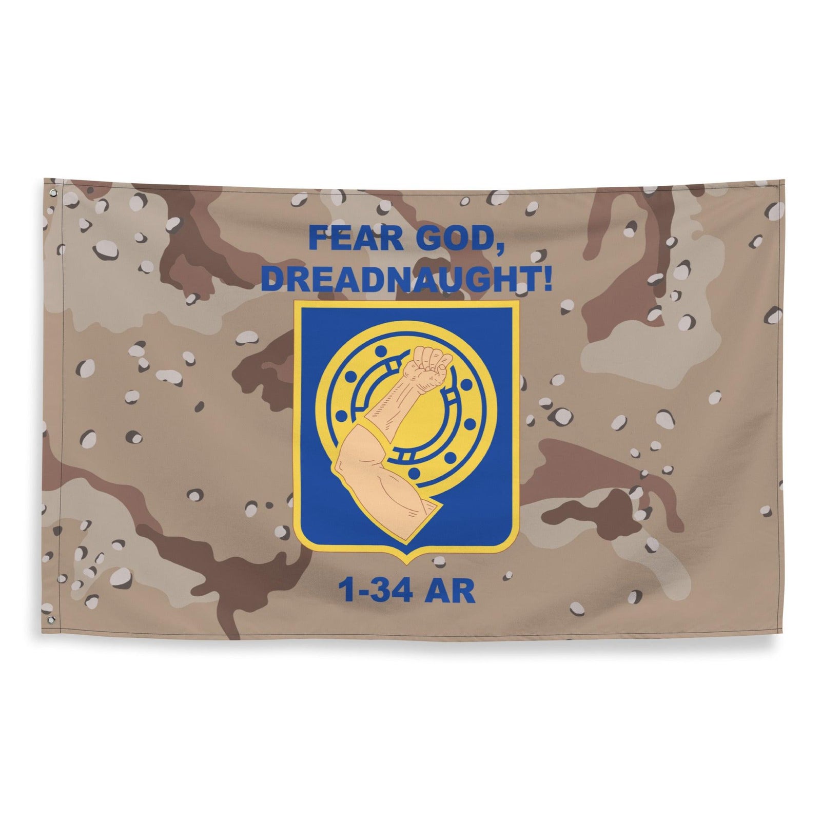 1st Battalion, 34th Armor Regiment (1-34 AR) Chocolate Chip Camo Flag Tactically Acquired   