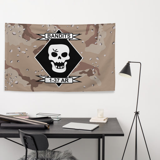 1st Battalion, 37th Armor Regiment (1-37 AR) Chocolate Chip Camo Flag Tactically Acquired   