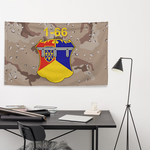 1st Battalion, 66th Armor Regiment (1-66 AR) Chocolate Chip Camo Flag Tactically Acquired   