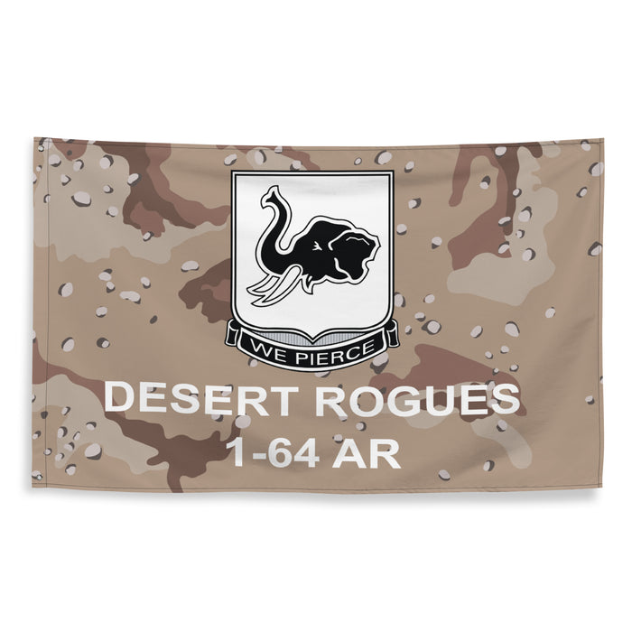 1st Battalion, 64th Armor Regiment (1-64 AR) Chocolate Chip Camo Flag Tactically Acquired   