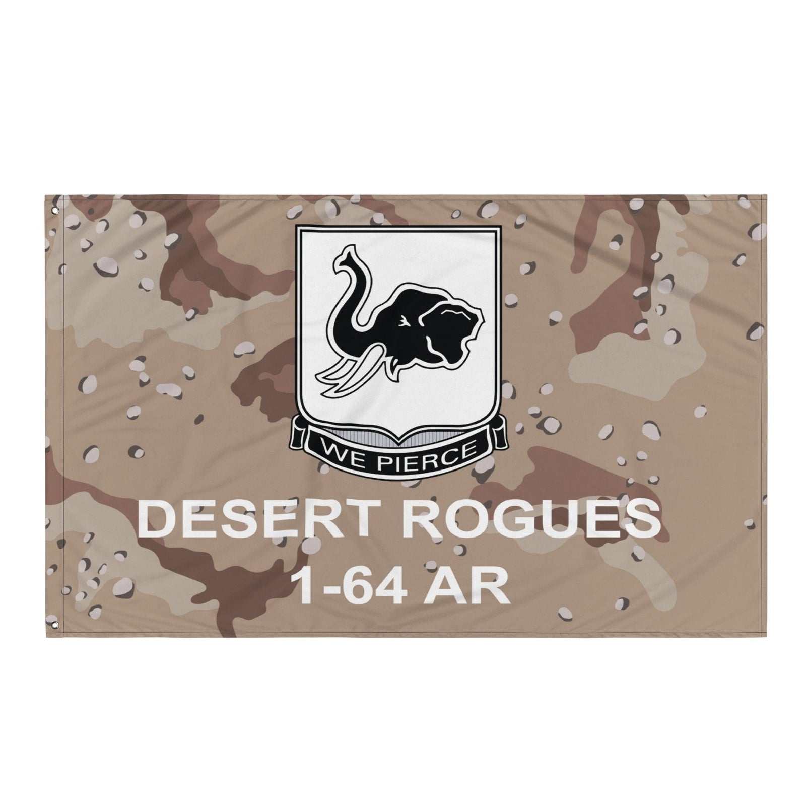 1st Battalion, 64th Armor Regiment (1-64 AR) Chocolate Chip Camo Flag Tactically Acquired   