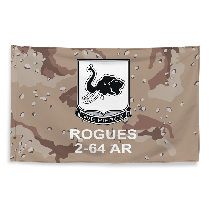 2nd Battalion, 64th Armor Regiment (2-64 AR) Chocolate Chip Camo Flag Tactically Acquired   