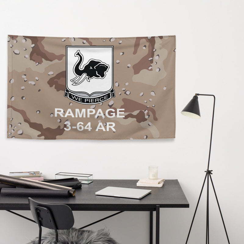 3rd Battalion, 64th Armor Regiment (3-64 AR) Chocolate Chip Camo Flag