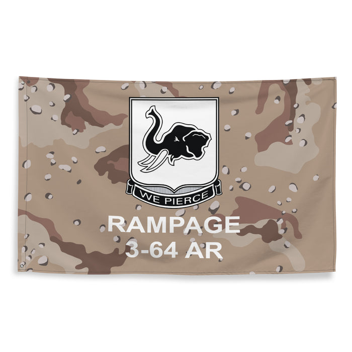 3rd Battalion, 64th Armor Regiment (3-64 AR) Chocolate Chip Camo Flag Tactically Acquired   