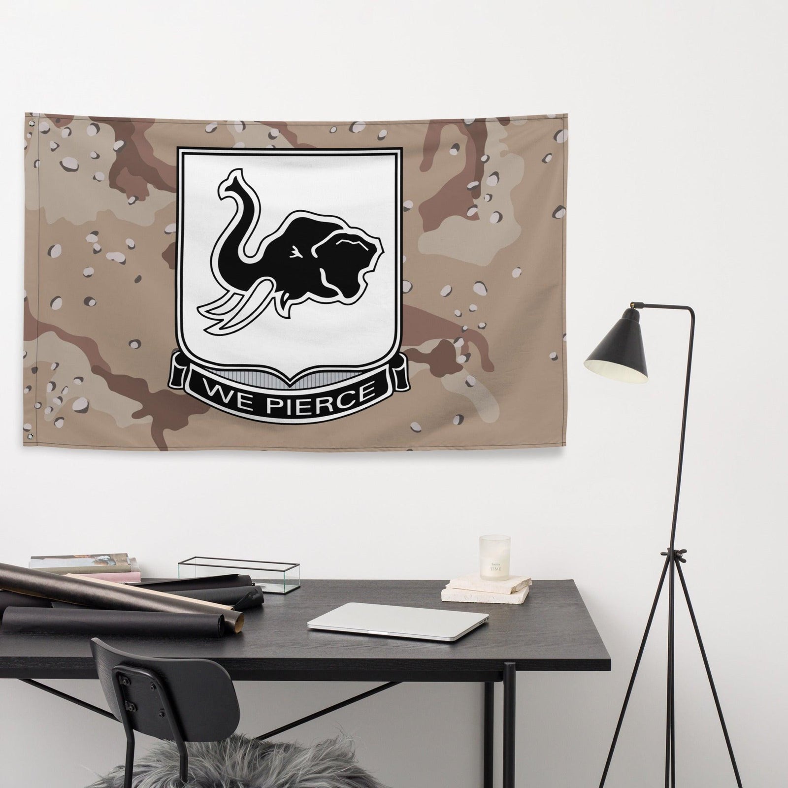 64th Armor Regiment (64 AR) Chocolate Chip Camo Flag Tactically Acquired   