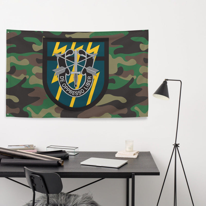 12th Special Forces Group (12th SFG) Woodland Camo Flag