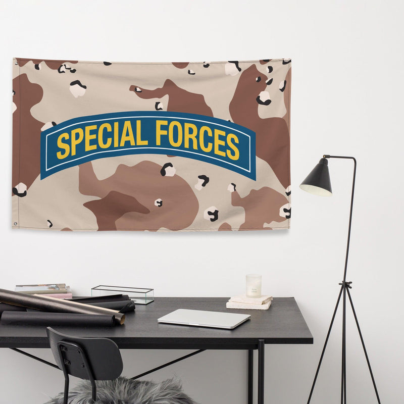 U.S. Army Special Forces Tab Chocolate Chip Camo Flag