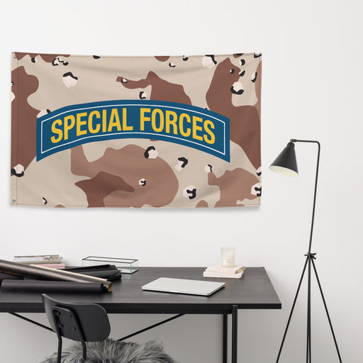 U.S. Army Special Forces Tab Chocolate Chip Camo Flag Tactically Acquired   