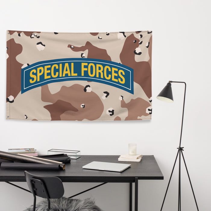 U.S. Army Special Forces Tab Chocolate Chip Camo Flag Tactically Acquired   