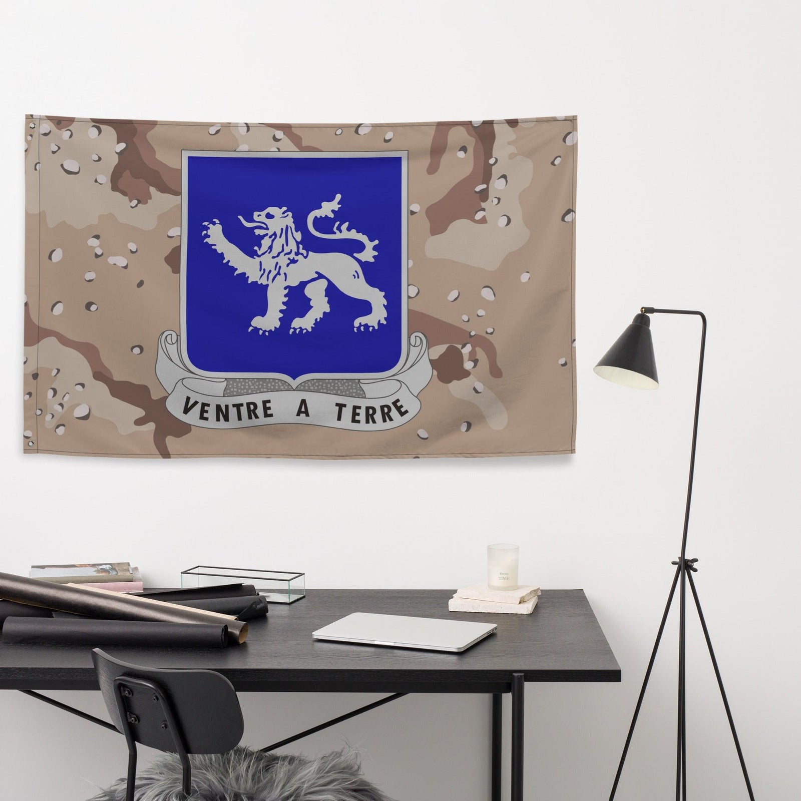 U.S. Army 68th Armor Regiment Chocolate-Chip Camo Flag Tactically Acquired   