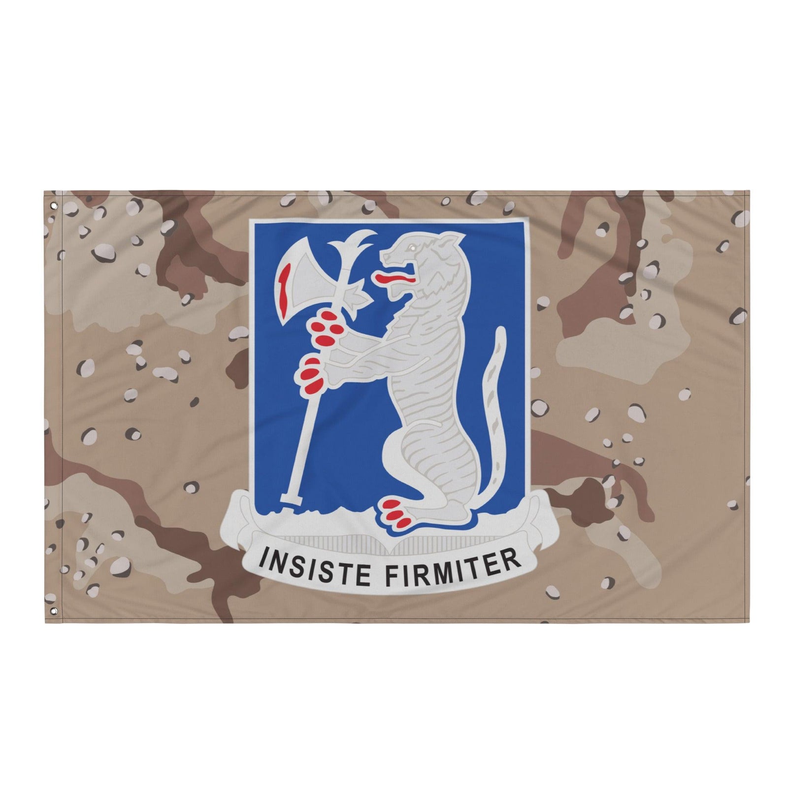 U.S. Army 77th Armor Regiment Chocolate-Chip Camo Flag Tactically Acquired   