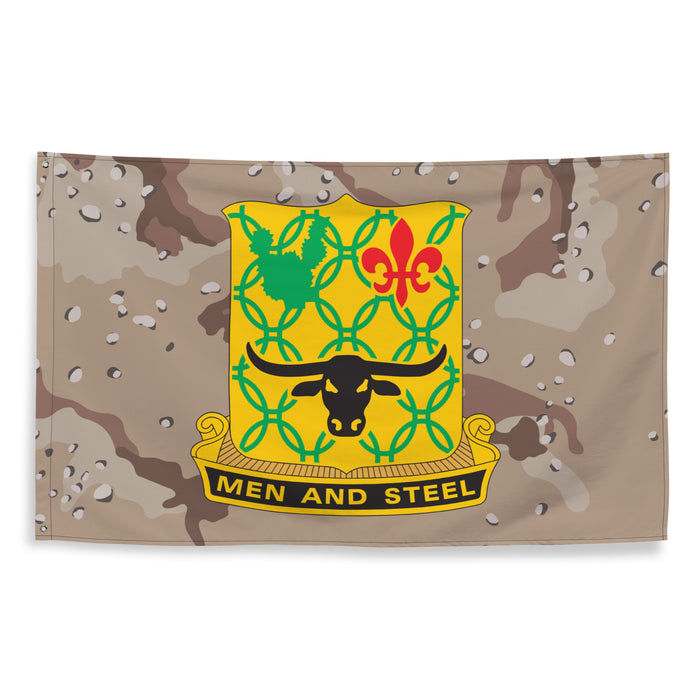 U.S. Army 149th Armor Regiment Chocolate-Chip Camo Flag Tactically Acquired   