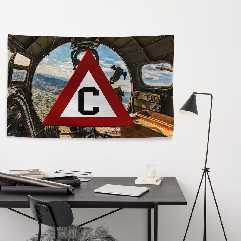 303rd Bomb Group (Heavy) Triangle-C Logo Wall Flag