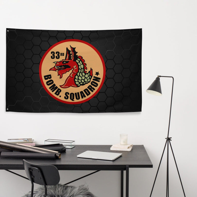 33rd Bombardment Squadron Emblem WW2 Wall Flag