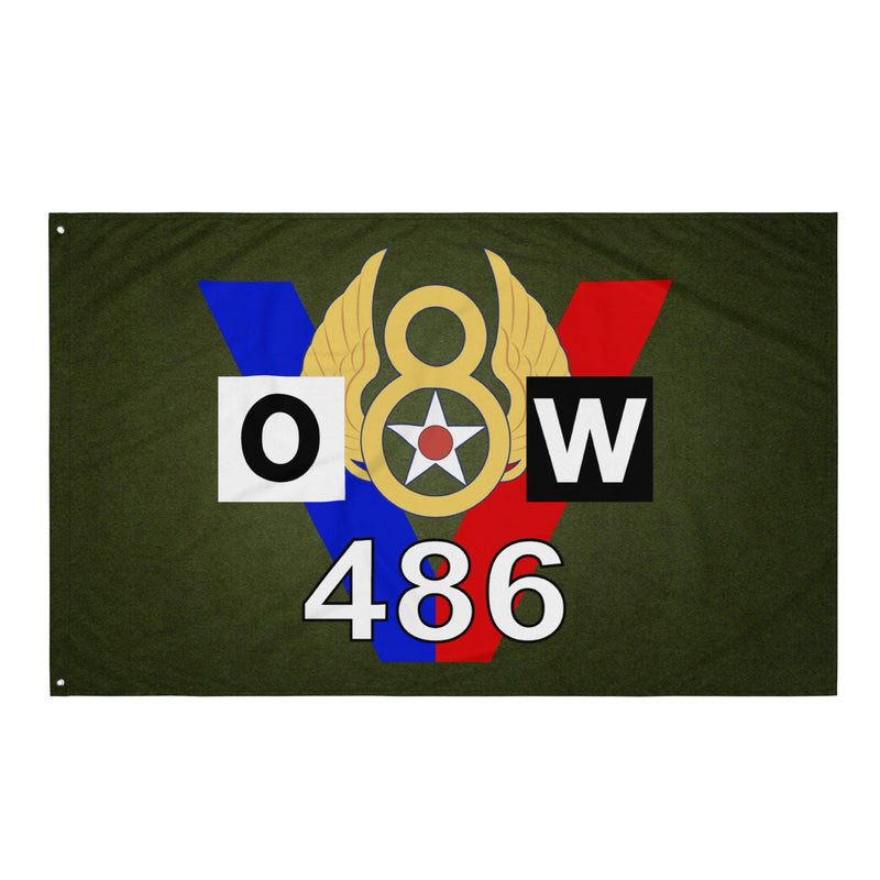 486th Bombardment Group WW2 Military Green Flag