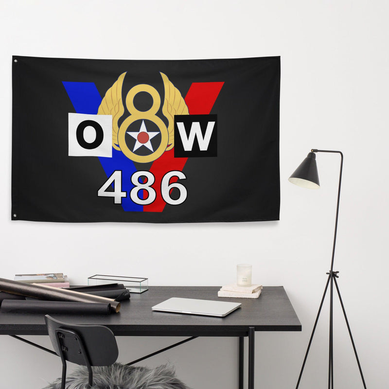486th Bomb Group WW2 Black Indoor Flag