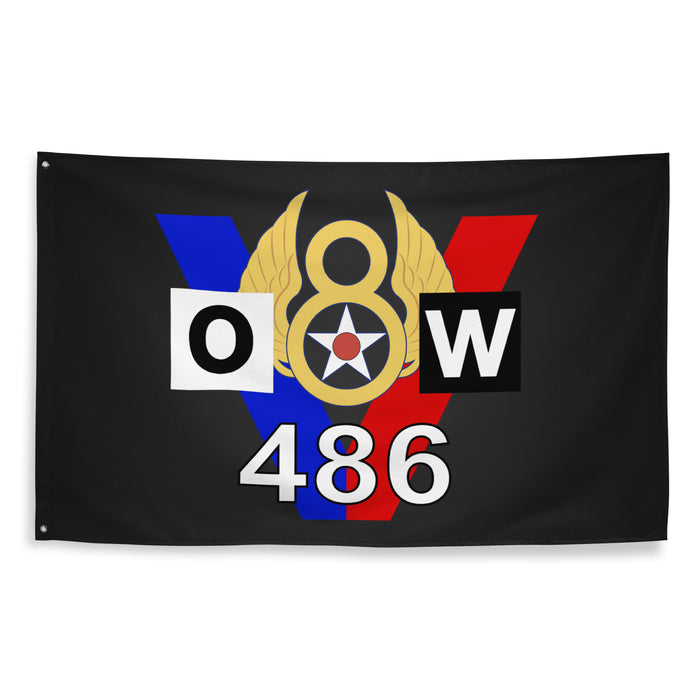 486th Bomb Group WW2 Black Indoor Flag Tactically Acquired   