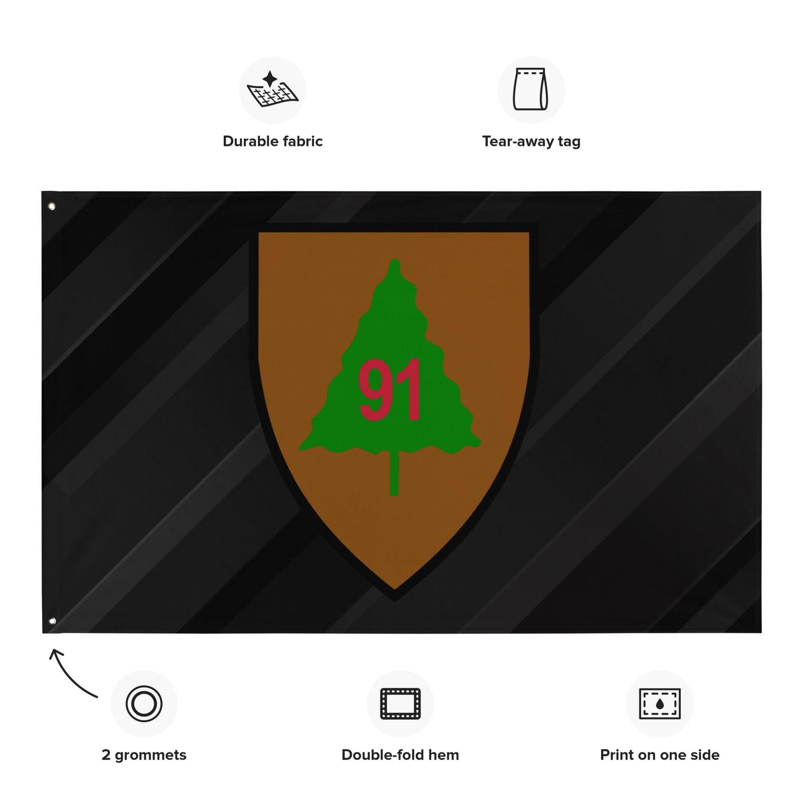 U.S. Army 91st Infantry Division Black Flag Tactically Acquired   