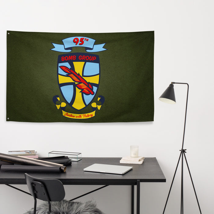 95th Bomb Group (Heavy) Military Green Flag Tactically Acquired   