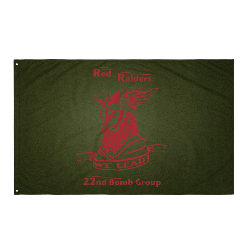 22nd Bomb Group "Red Raiders" WW2 Military Green Flag