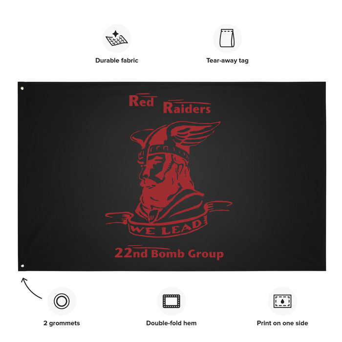 22nd Bomb Group "Red Raiders" WW2 Black Flag Tactically Acquired   