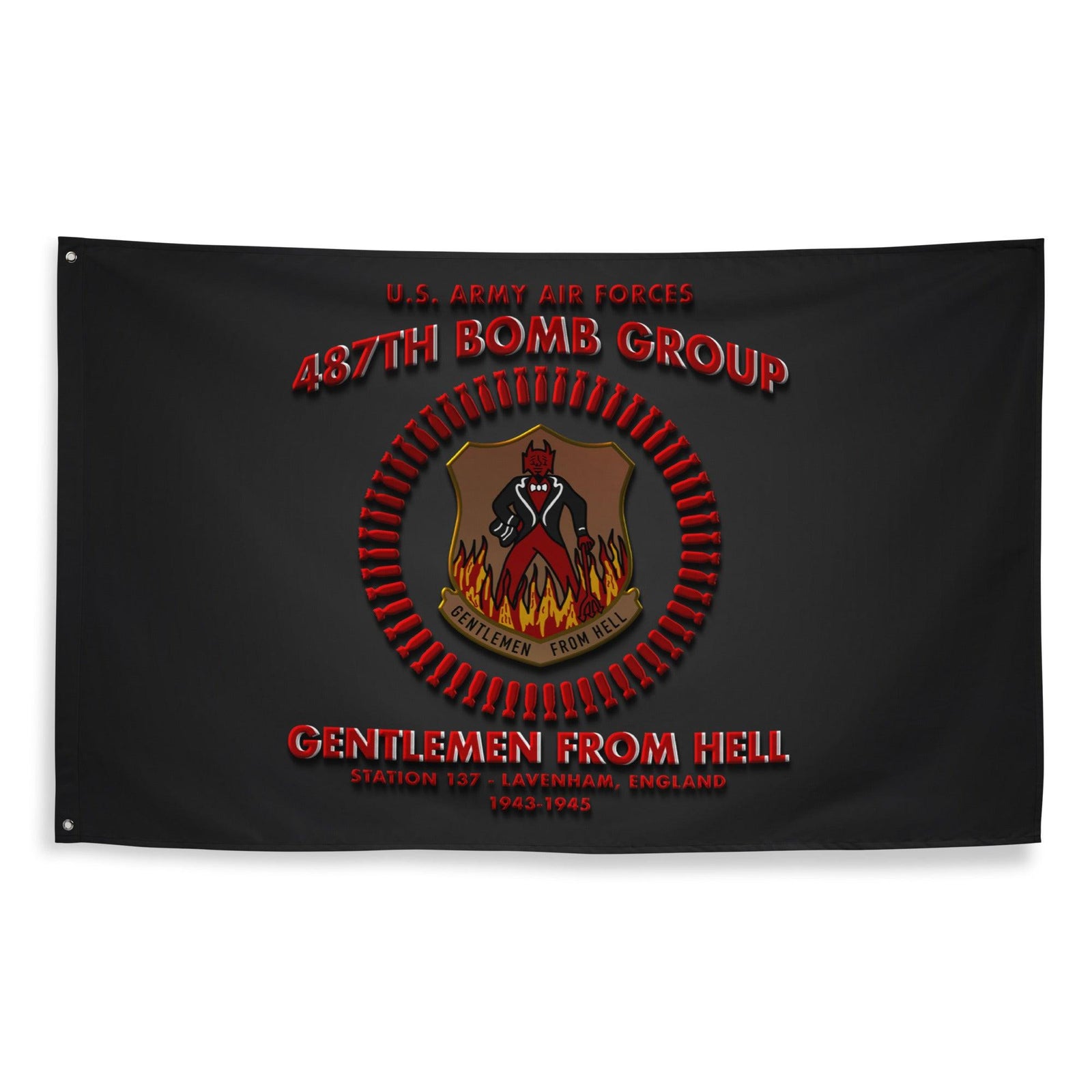 487th Bomb Group WW2 Legacy Black Flag Tactically Acquired   