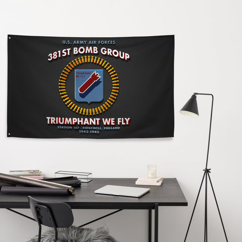 381st Bomb Group WW2 Legacy Black Flag