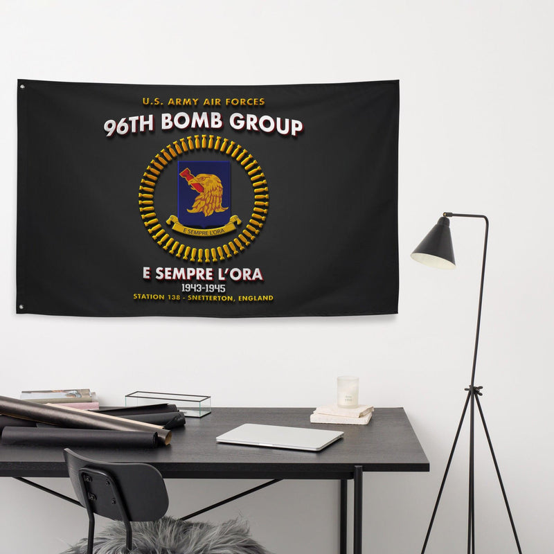 96th Bomb Group WW2 Legacy Black Flag