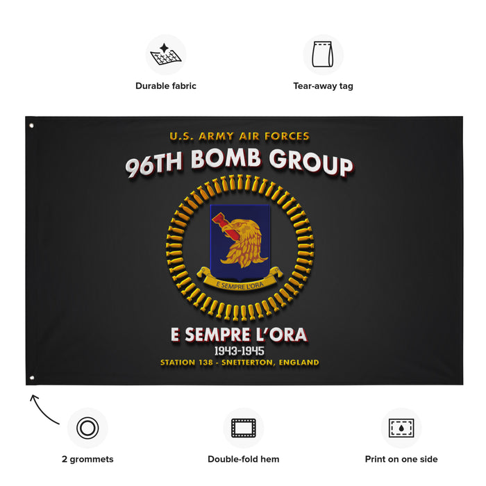 96th Bomb Group WW2 Legacy Black Flag Tactically Acquired   