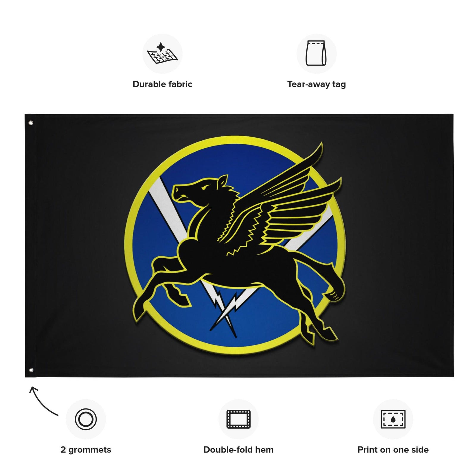 486th Fighter Squadron WW2 Black Flag Tactically Acquired   