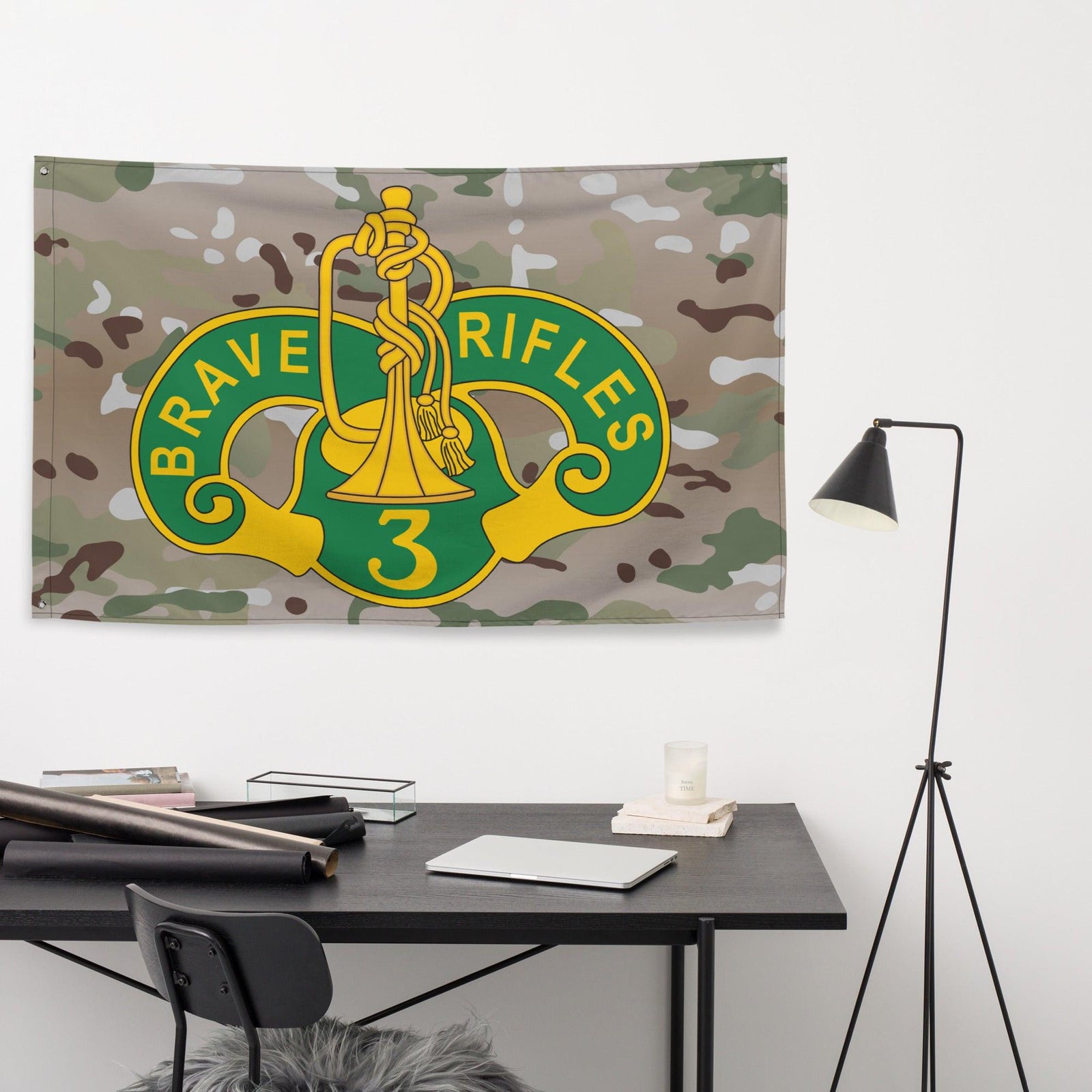 3d Cavalry Regiment Multicam Camo Wall Flag Tactically Acquired   