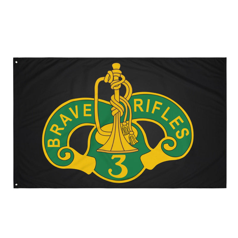 3d Cavalry Regiment Brave Rifles Black Wall Flag