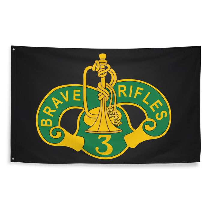 3d Cavalry Regiment Brave Rifles Black Wall Flag Tactically Acquired   