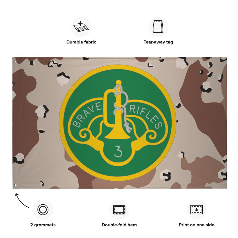 3d Cavalry Regiment SSI Chocolate-Chip Camo Wall Flag
