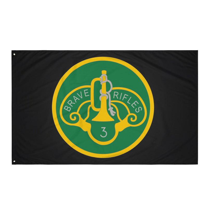 3d Cavalry Regiment SSI Black Wall Flag