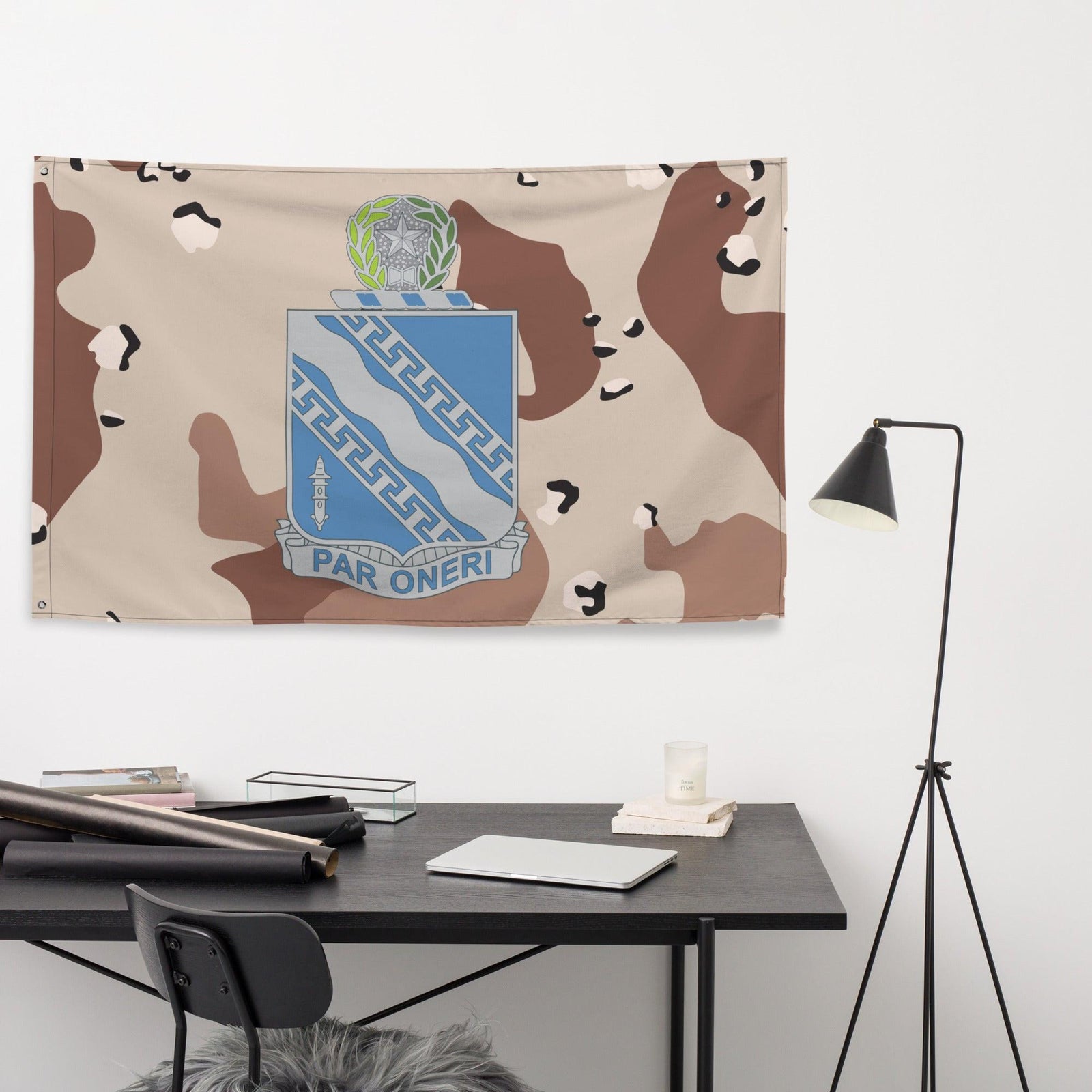U.S. Army 144th Infantry Regiment Chocolate-Chip Camo Flag Tactically Acquired   