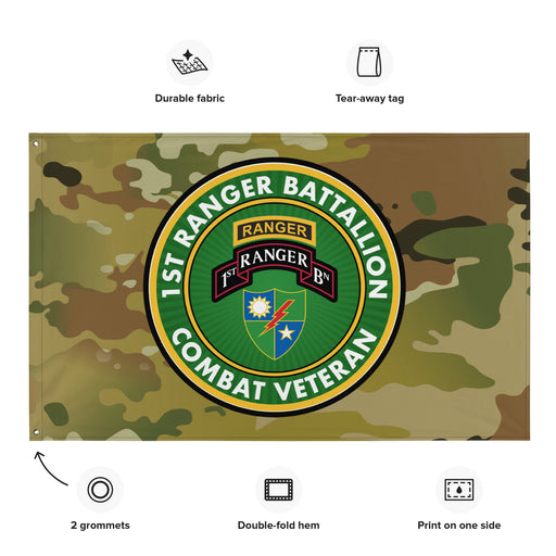 1st Ranger Battalion Combat Veteran Multicam Flag Tactically Acquired   