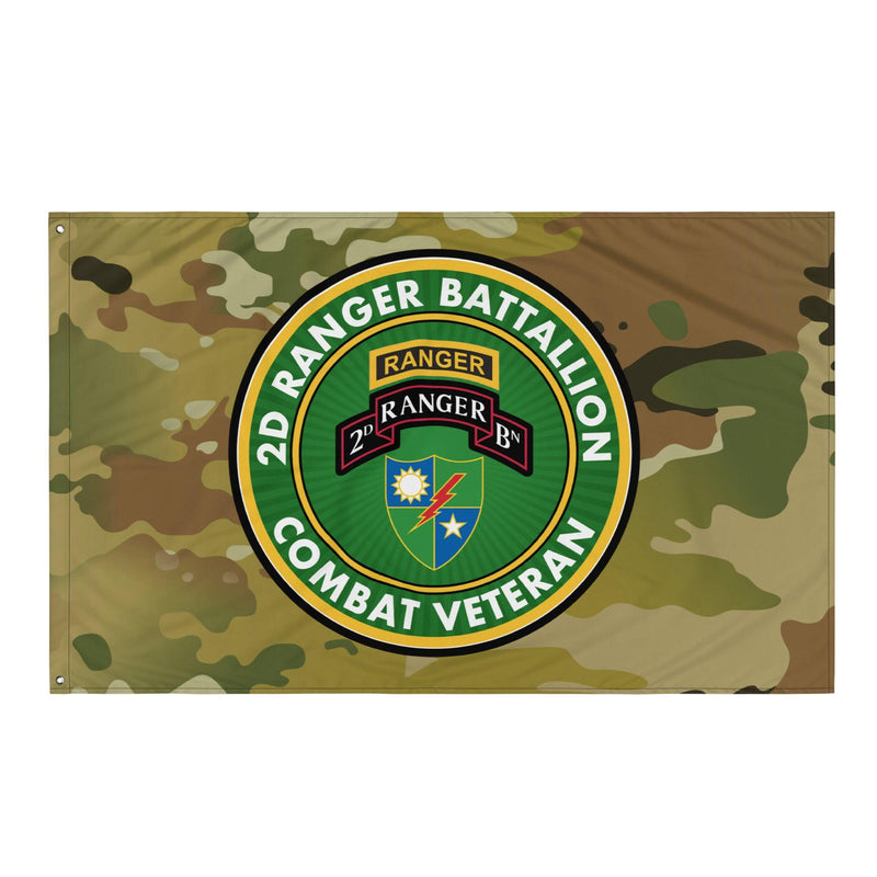 2d Ranger Battalion Combat Veteran Multicam Flag
