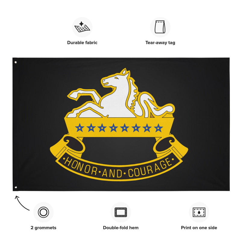 8th Cavalry Regiment Emblem Black Flag