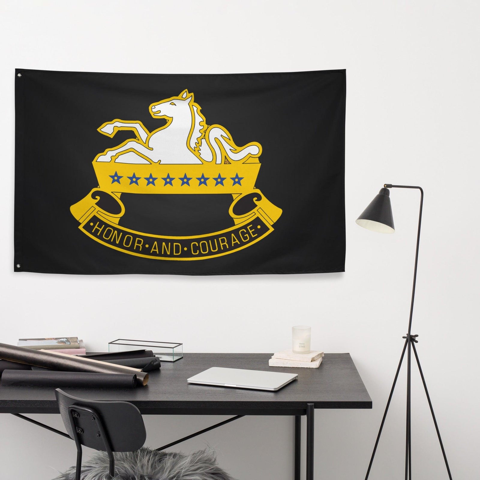 8th Cavalry Regiment Emblem Black Flag Tactically Acquired   
