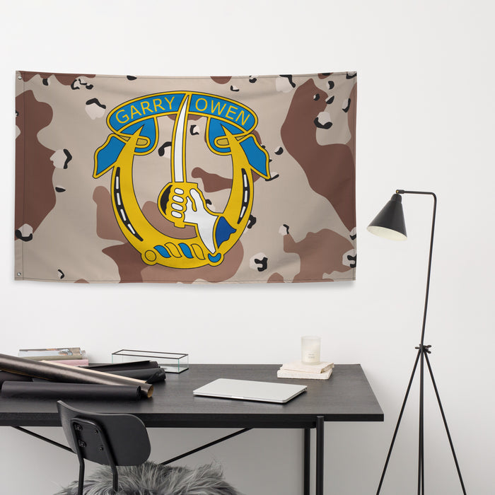 U.S. Army 7th Cavalry Regiment Chocolate-Chip Camo Flag Tactically Acquired   