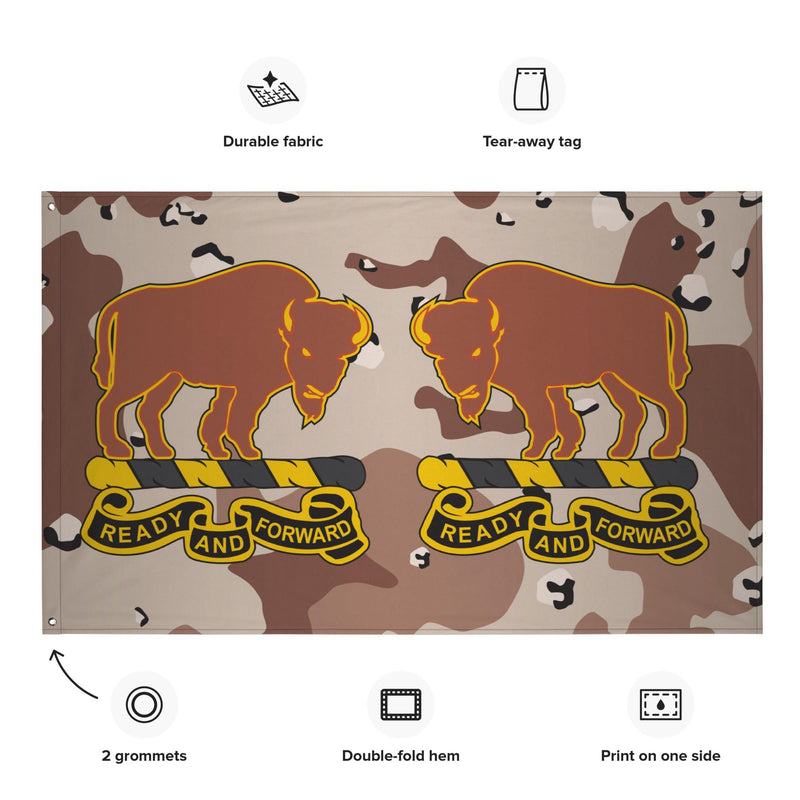 U.S. Army 10th Cavalry Regiment Chocolate-Chip Camo Flag