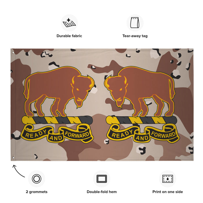 U.S. Army 10th Cavalry Regiment Chocolate-Chip Camo Flag Tactically Acquired   