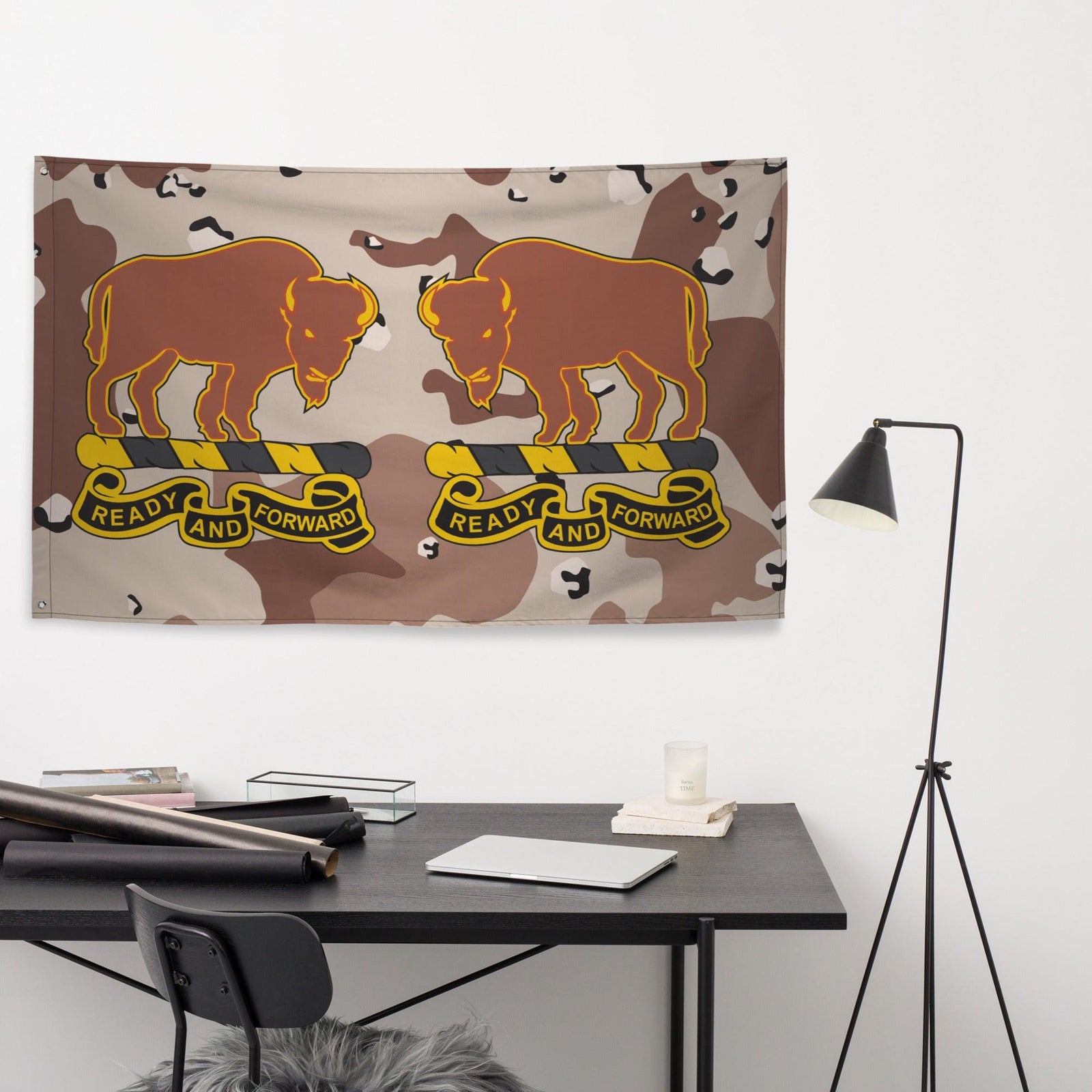 U.S. Army 10th Cavalry Regiment Chocolate-Chip Camo Flag Tactically Acquired   