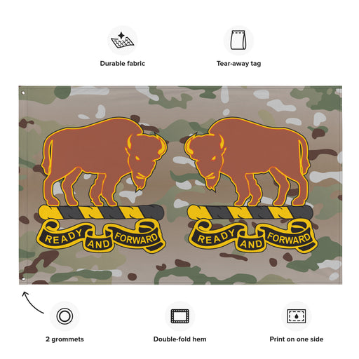 U.S. Army 10th Cavalry Regiment Multicam Wall Flag Tactically Acquired   