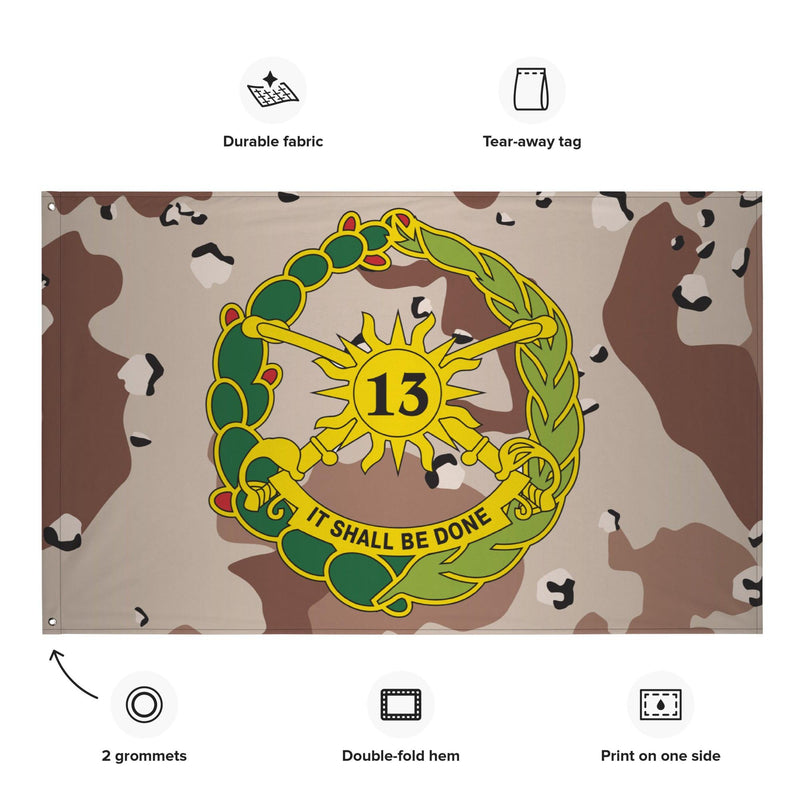 13th Cavalry Regiment Chocolate-Chip Camo Flag