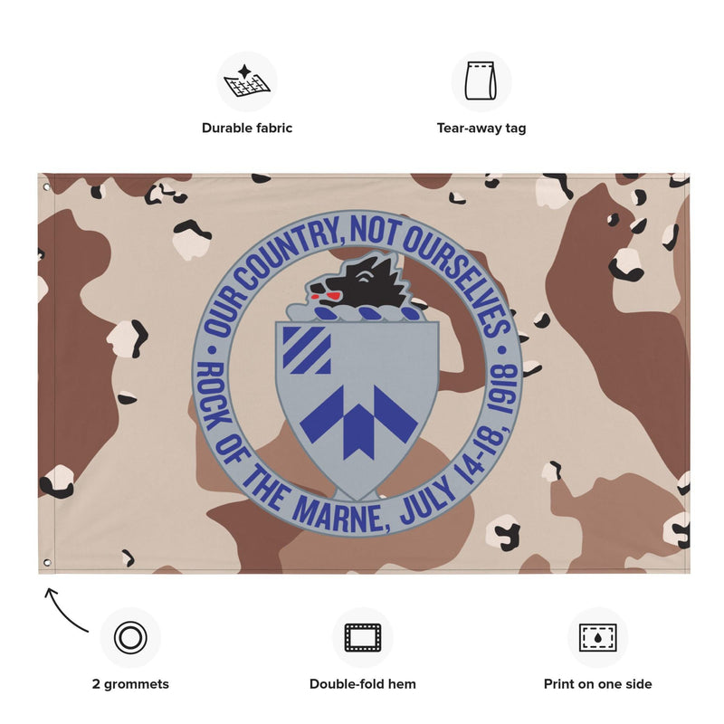 U.S. Army 30th Infantry Regiment Chocolate-Chip Camo Flag