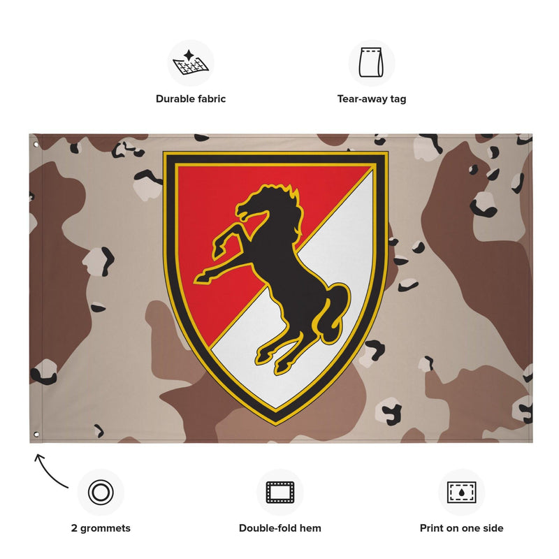 11th Armored Cavalry Regiment (11th ACR) Chocolate-Chip Camo Flag