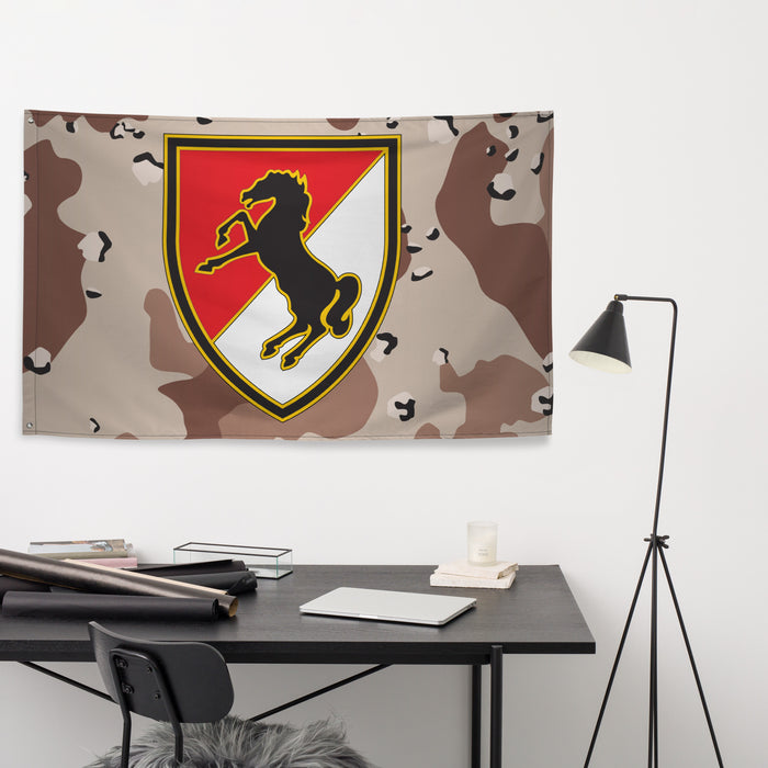 11th Armored Cavalry Regiment (11th ACR) Chocolate-Chip Camo Flag Tactically Acquired   