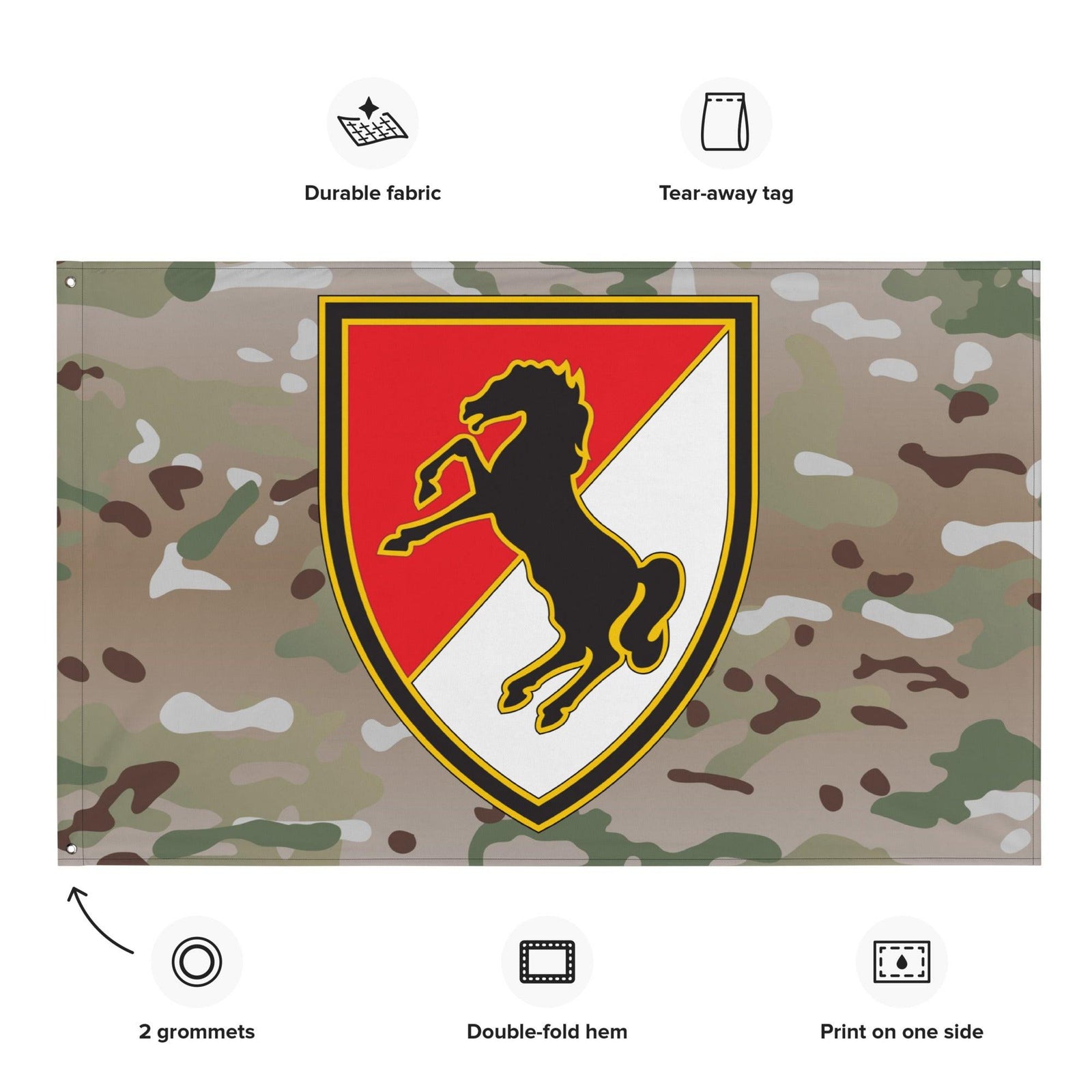 11th Armored Cavalry Regiment (11th ACR) Multicam Flag Tactically Acquired   